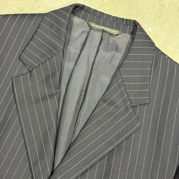 Coppley Suit 2pc Pinstripe 3btn Navy Blue 100% Wool 42T 38x33 - Picture 5 of 12
